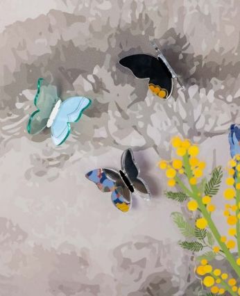 Funny Butterfly - Set of 3 Acrylic Crystal Butterfly Decorations 