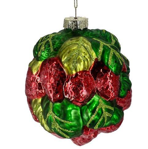 Bouquet di Fragole, sfera di Natale in vetro, 12 cm - MARIKA DE PAOLA - HOME DECOR