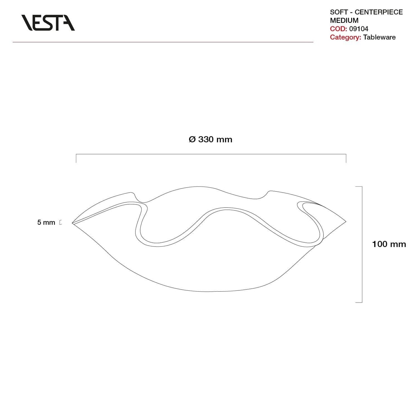 Centrotavola Portavaso Portabottiglie SOFT medio - collezione VESTA - MARIKA DE PAOLA - HOME DECOR