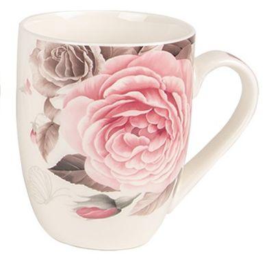 Clayre & Eef Tazza / Mug in porcellana bianca con Rose, 300 ml - MARIKA DE PAOLA - HOME DECOR