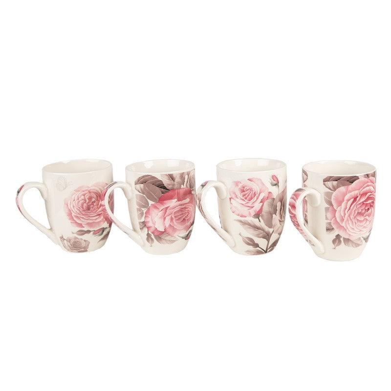 Clayre & Eef Tazza / Mug in porcellana bianca con Rose, 300 ml - MARIKA DE PAOLA - HOME DECOR