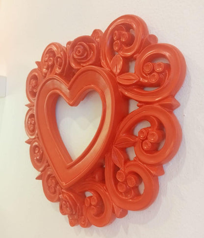 Cornice in gesso, Rosa -Cuore Rosso - MARIKA DE PAOLA - HOME DECOR