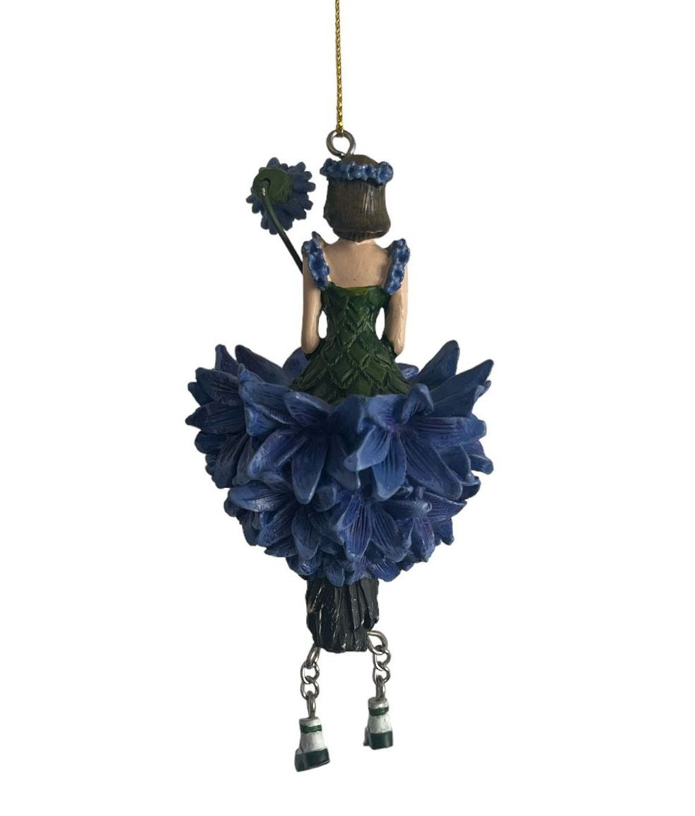 Flower Fairy - collectible fairy for room decoration - Blue Cornflower