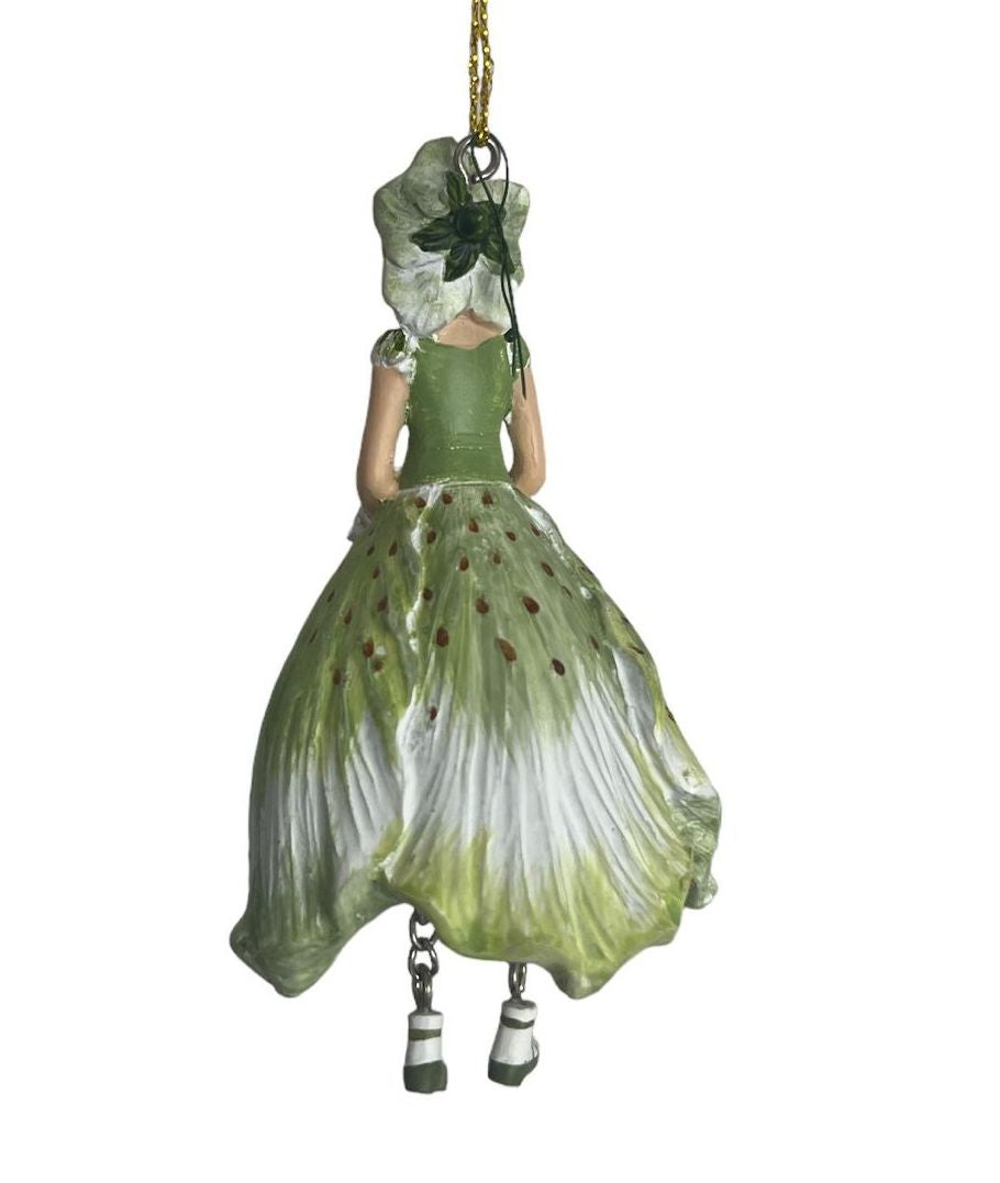 Flower Fairy - fatina da collezione per decorazione ambienti - Fiore Bianco Verde