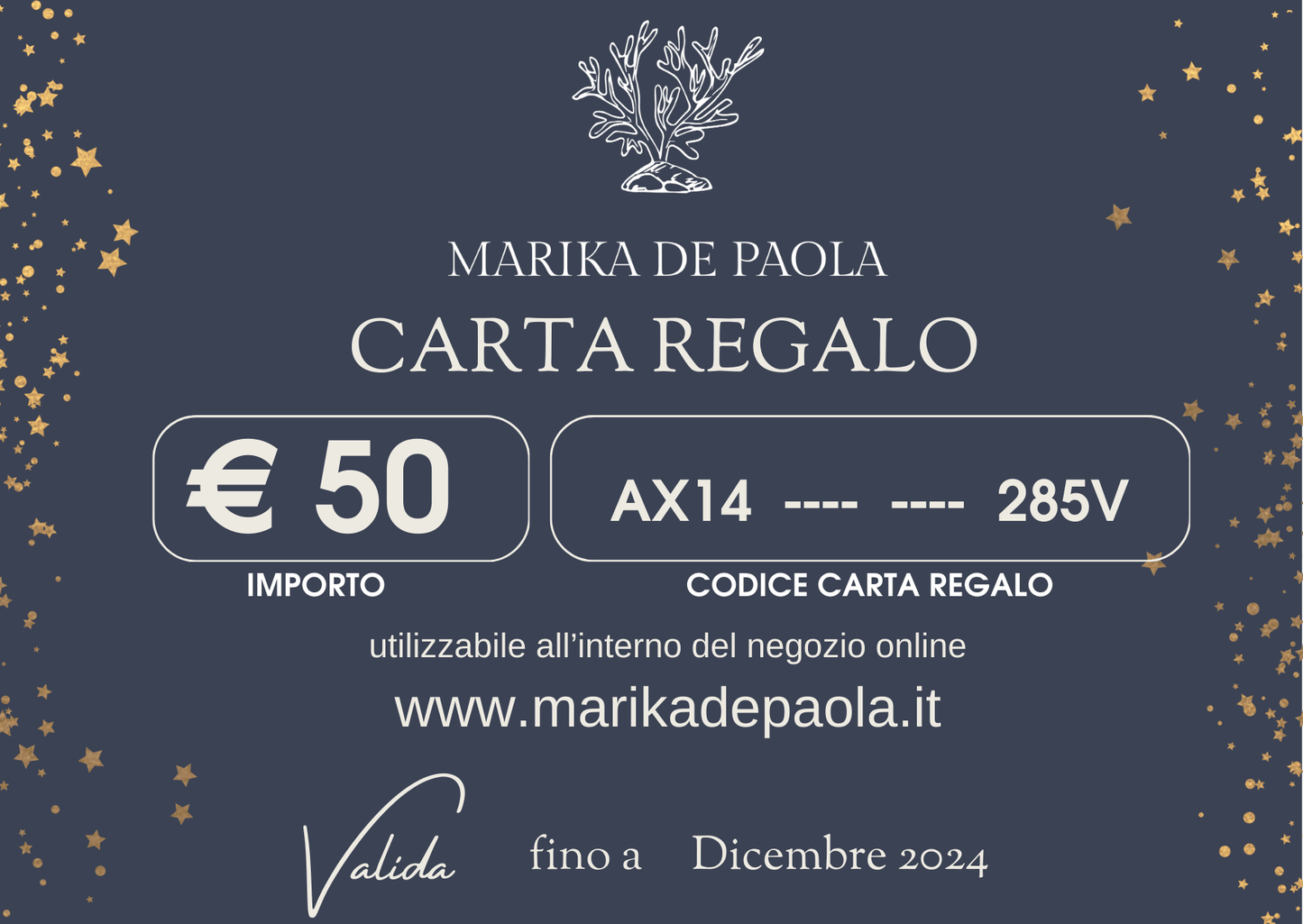 Marika De Paola GIFT CARD (Carta Regalo) - MARIKA DE PAOLA - HOME DECOR