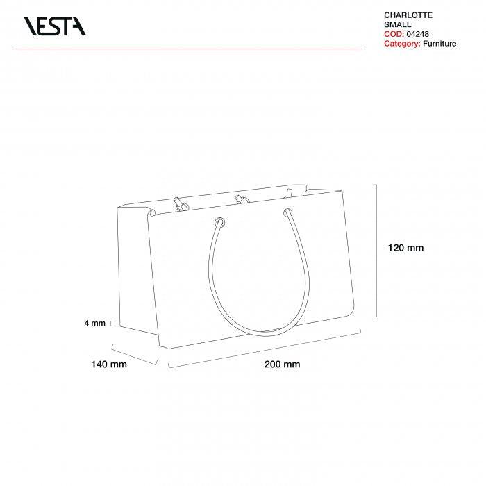 Portaoggetti Shopper Charlotte Piccola (Modern Clear) in Cristallo Acrilico, Vesta - MARIKA DE PAOLA - HOME DECOR