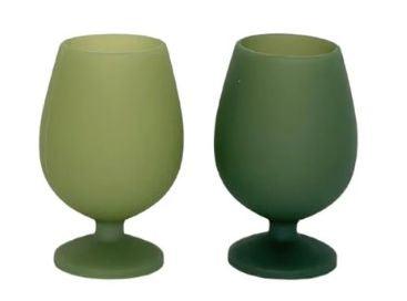 PORTER GREEN - Bicchieri calici vino modello STEMM in silicone (confezione da 2) - MARIKA DE PAOLA - HOME DECOR