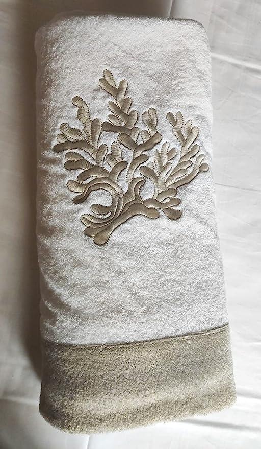 Telo Mare collezione Lusso by Marika De Paola, cotone, made in Italy, modello: Corallo (Bianco / Beige) - MARIKA DE PAOLA - HOME DECOR