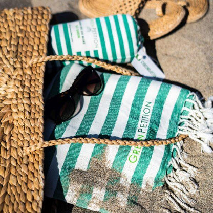 Telo Mare / Pareo modello MARE PESHTEMAL 170 cm x 90 cm firmato Green Petition (Fouta Lime) - MARIKA DE PAOLA - HOME DECOR