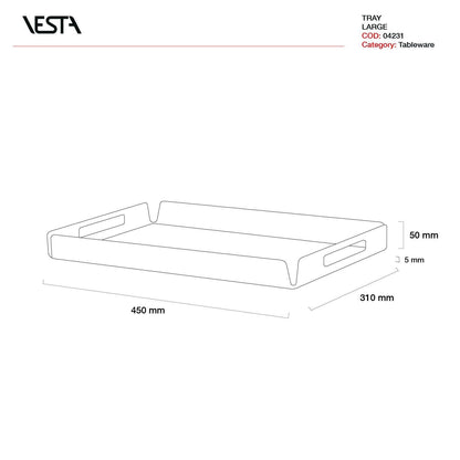 Vassoio grande linea Decor in cristallo acrilico - collezione Vesta (45 cm x 31 cm) - MARIKA DE PAOLA - HOME DECOR