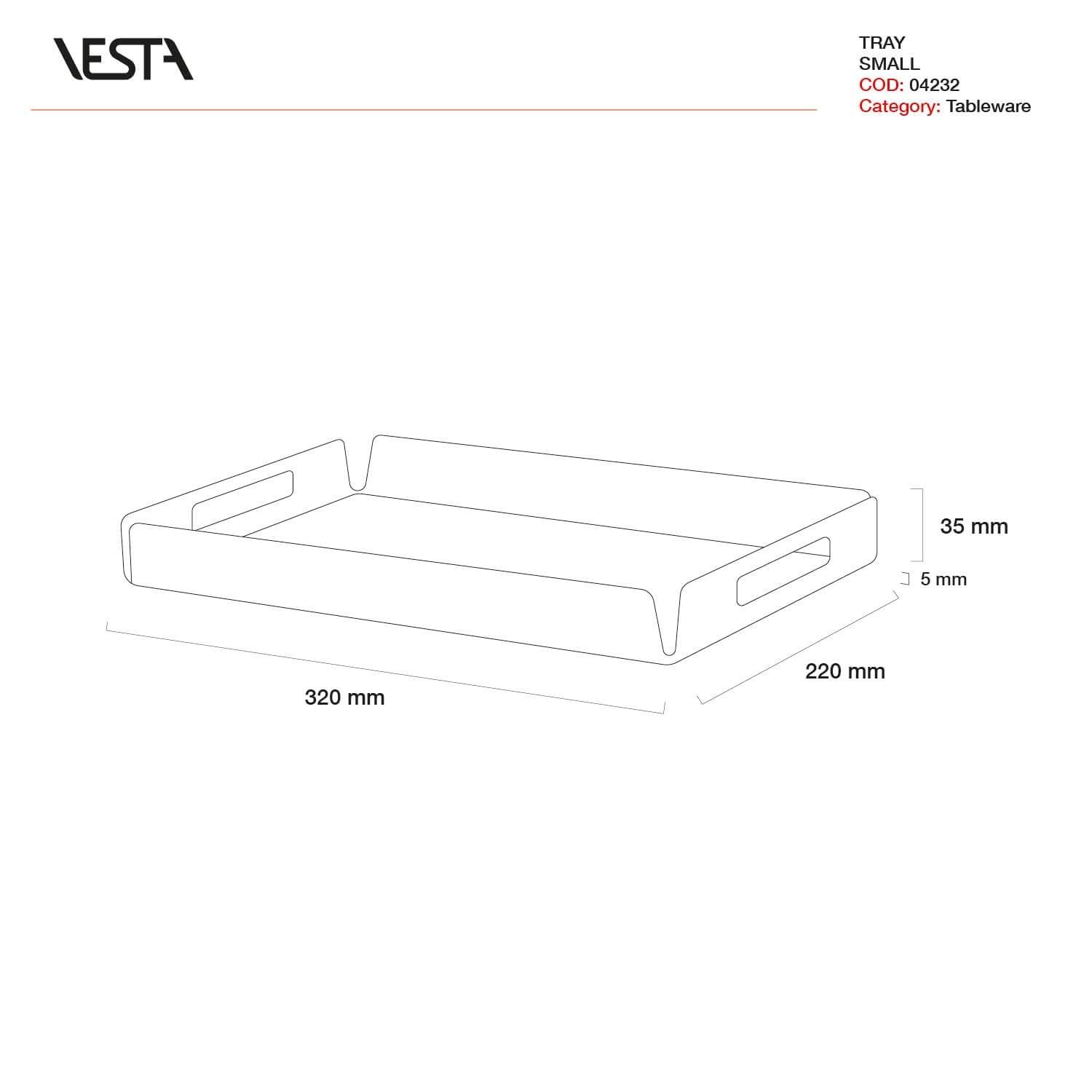 Vassoio piccolo linea Decor in cristallo acrilico - collezione Vesta (32 cm x 22 cm) - MARIKA DE PAOLA - HOME DECOR