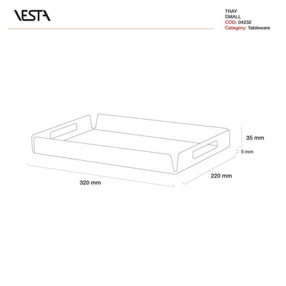 Vassoio piccolo linea Decor in cristallo acrilico - collezione Vesta (32 cm x 22 cm) - MARIKA DE PAOLA - HOME DECOR