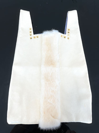 Marika De Paola - Shopping Bag in leather and mink fur, handmade in Italy, luxury craftsmanship